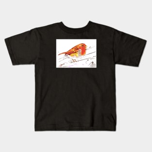 Robin in snow Kids T-Shirt